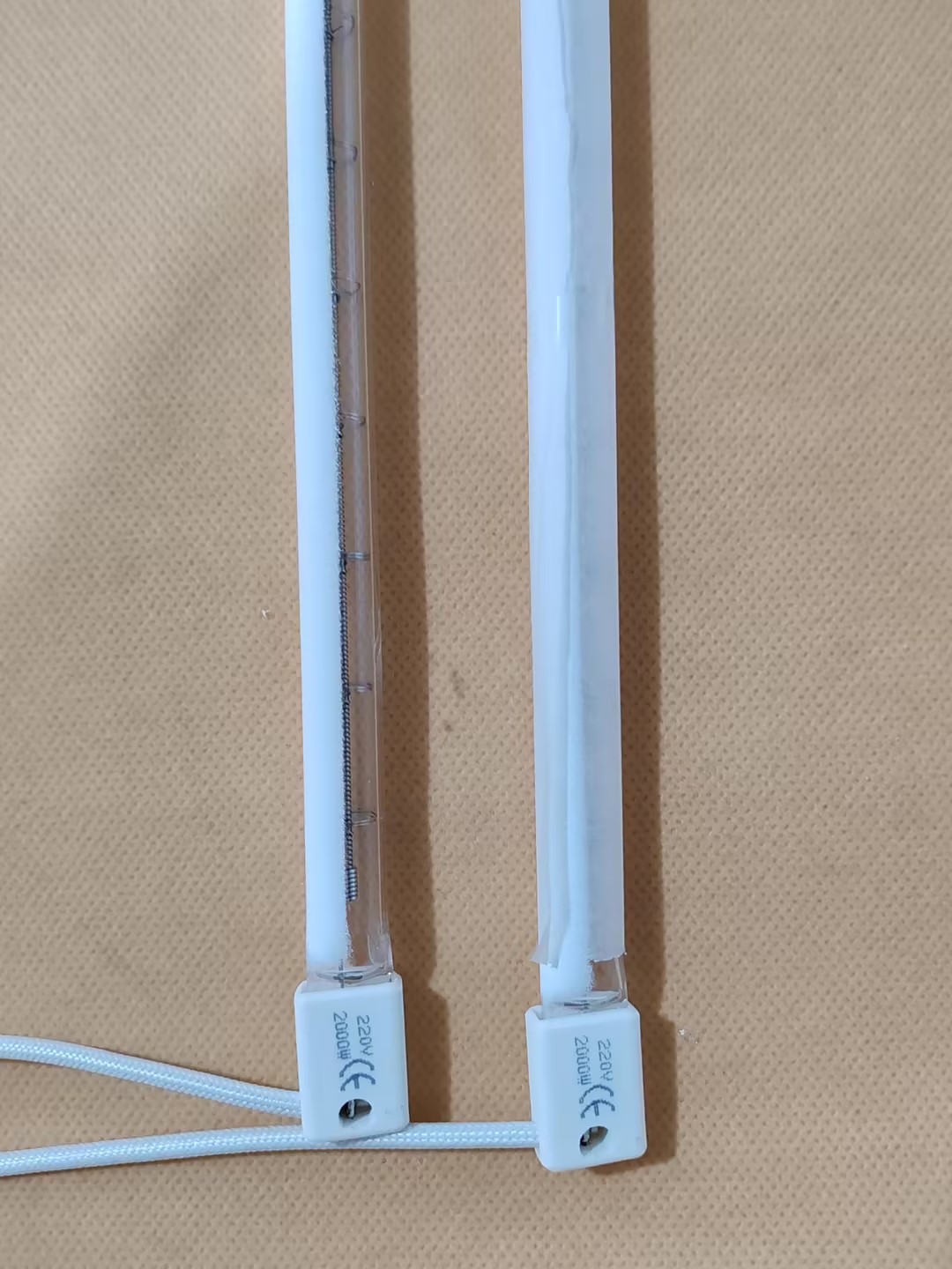 halogen heating lamp for fusing printing ink